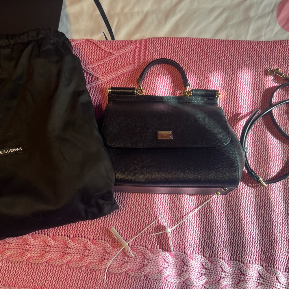 D&G black leather womens purse